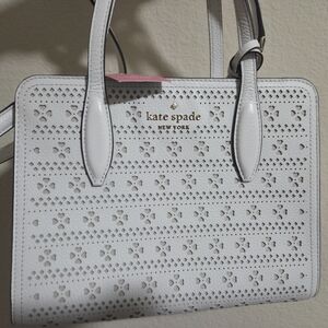 Kate Spade White Perforated Satchel